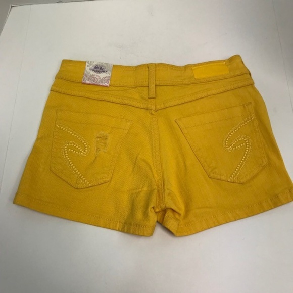 Yellow Short Shorts Distressed Junior's Soho Babe - Picture 2 of 2